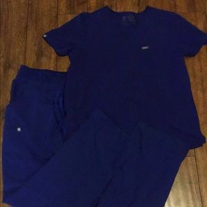 FIGS XL galaxy blue scrubs